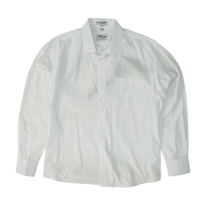 White Solid Long Sleeve Button Down