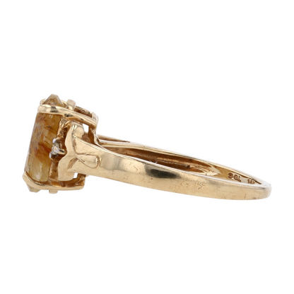 10K Yellow Gold Rutile Quartz Fashion Ring
