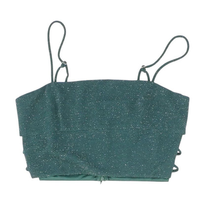Green Misc. Cropped Knit Top