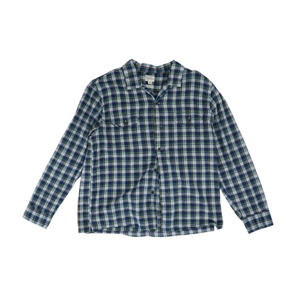 Blue Plaid Long Sleeve Button Down