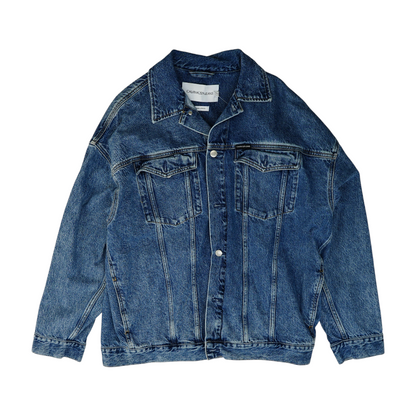 Blue Solid Denim Jacket