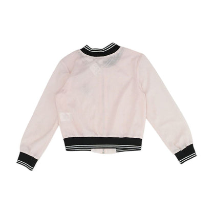 Pink Solid Bomber Jacket