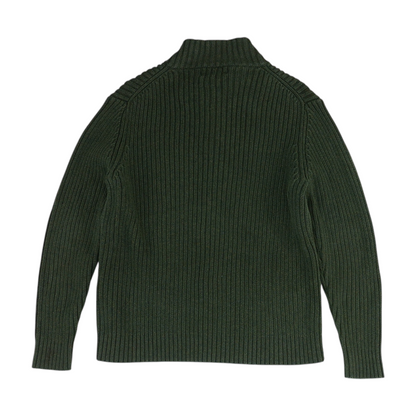 Green Solid Cardigan Sweater
