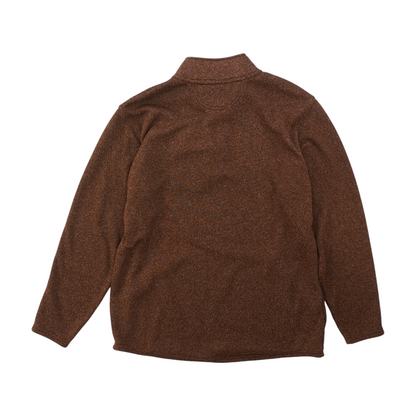 Brown Solid 1/4 Zip Pullover