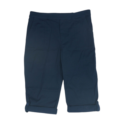 Navy Solid Capris