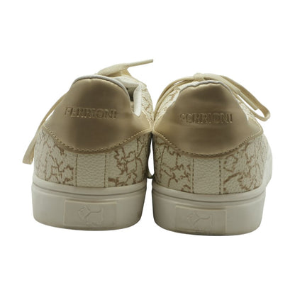 Beige Low Top Athletic Shoes