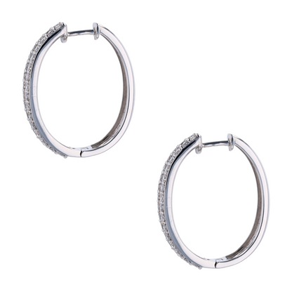 3 ctw 10K White Gold Lab Grown Diamond Hoop Earrings