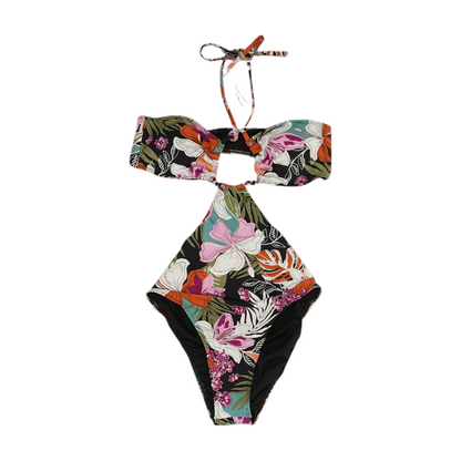 Black Tropical One-Piece