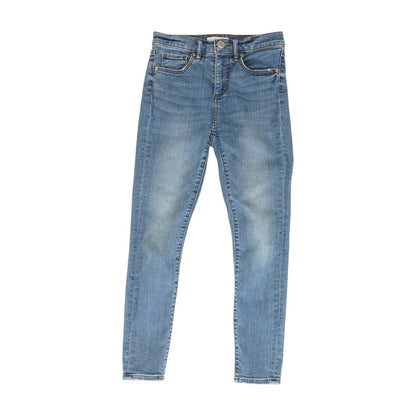 Blue Solid High Rise Skinny Leg Jeans