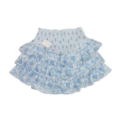 Blue Floral Mini Skirt