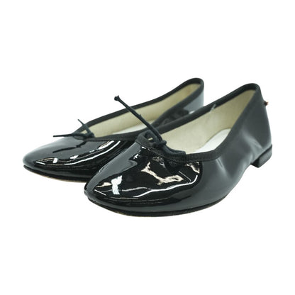 Black Leather Flats