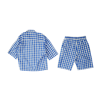 Blue Check Short Set