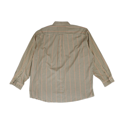 Tan Check Long Sleeve Button Down