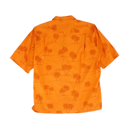 Orange Texas Longhorns Tropical Short Sleeve Button Down