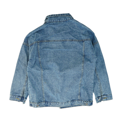 Blue Solid Denim Jacket