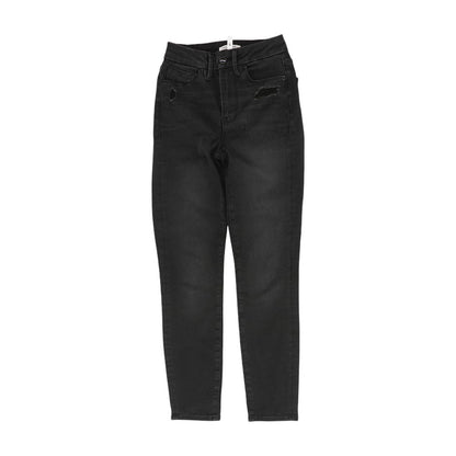 Black Solid Mid Rise Jeans