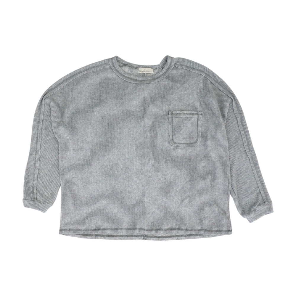 Gray Plus Size Solid Sweatshirt Pullover