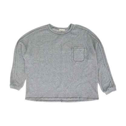 Gray Plus Size Solid Sweatshirt Pullover