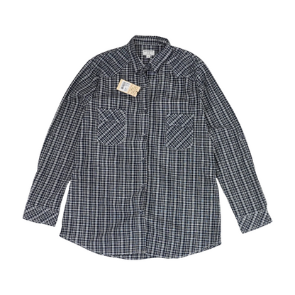 Navy Plaid Button Down