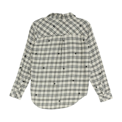 Gray Plaid Flannel Button Down