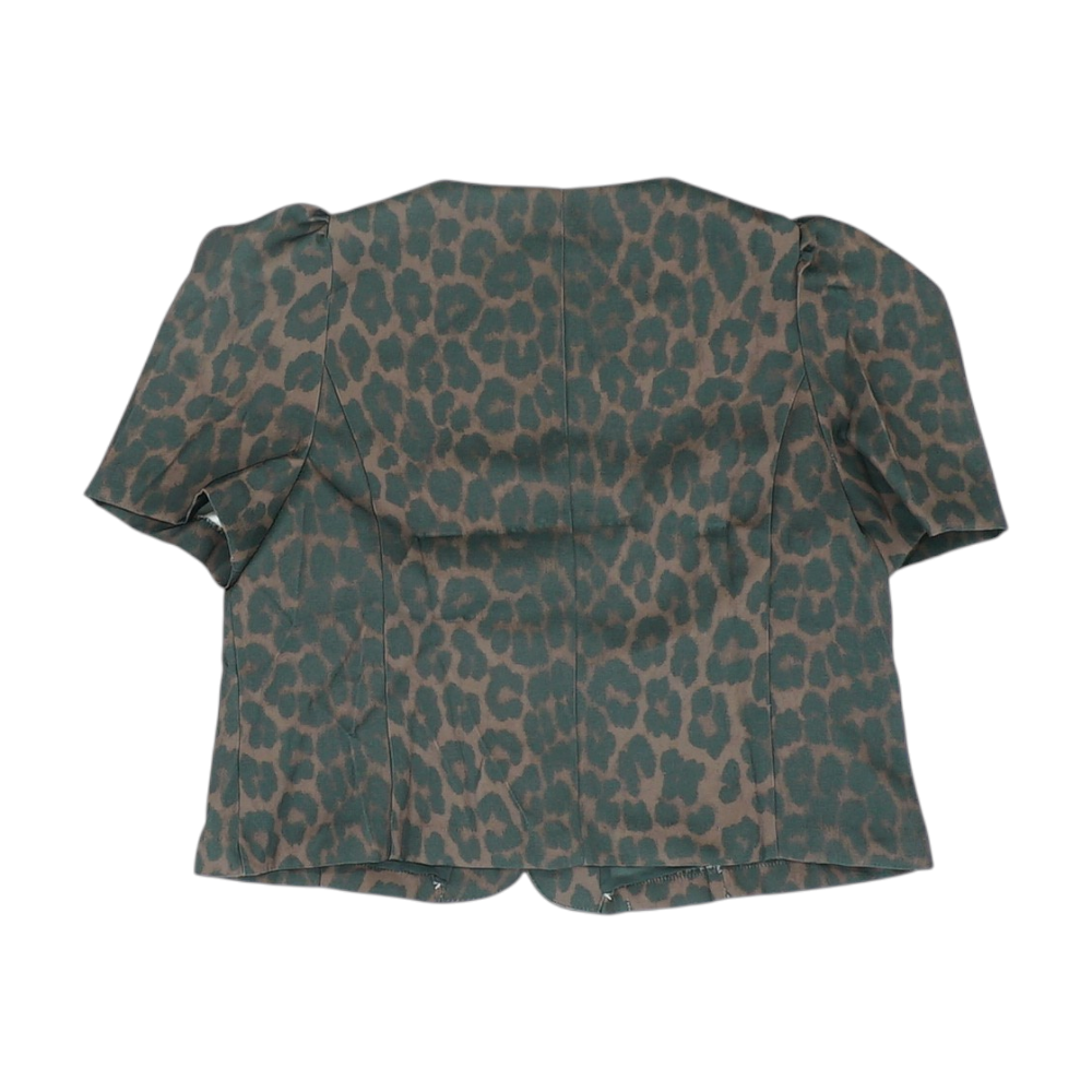 Brown Animal Print Button Down