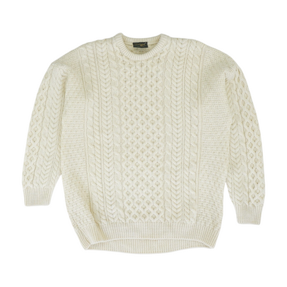Cream Solid Pullover Sweater