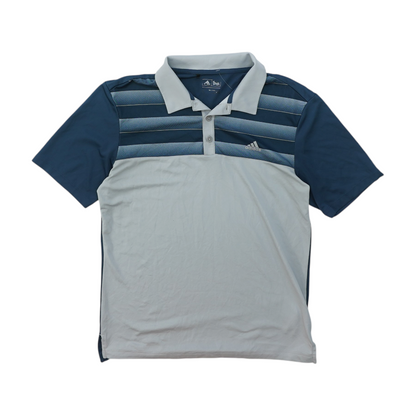 Navy Striped Short Sleeve Polo