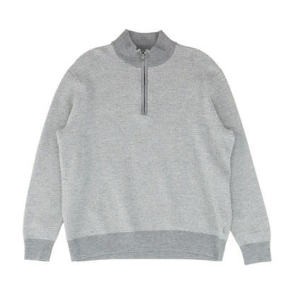 Gray Polka Dot 1/4 Zip Sweater