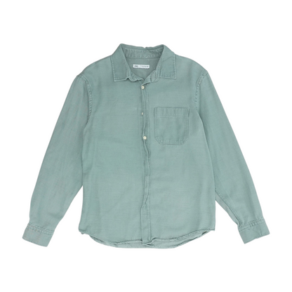Green Solid Flannel Button Down