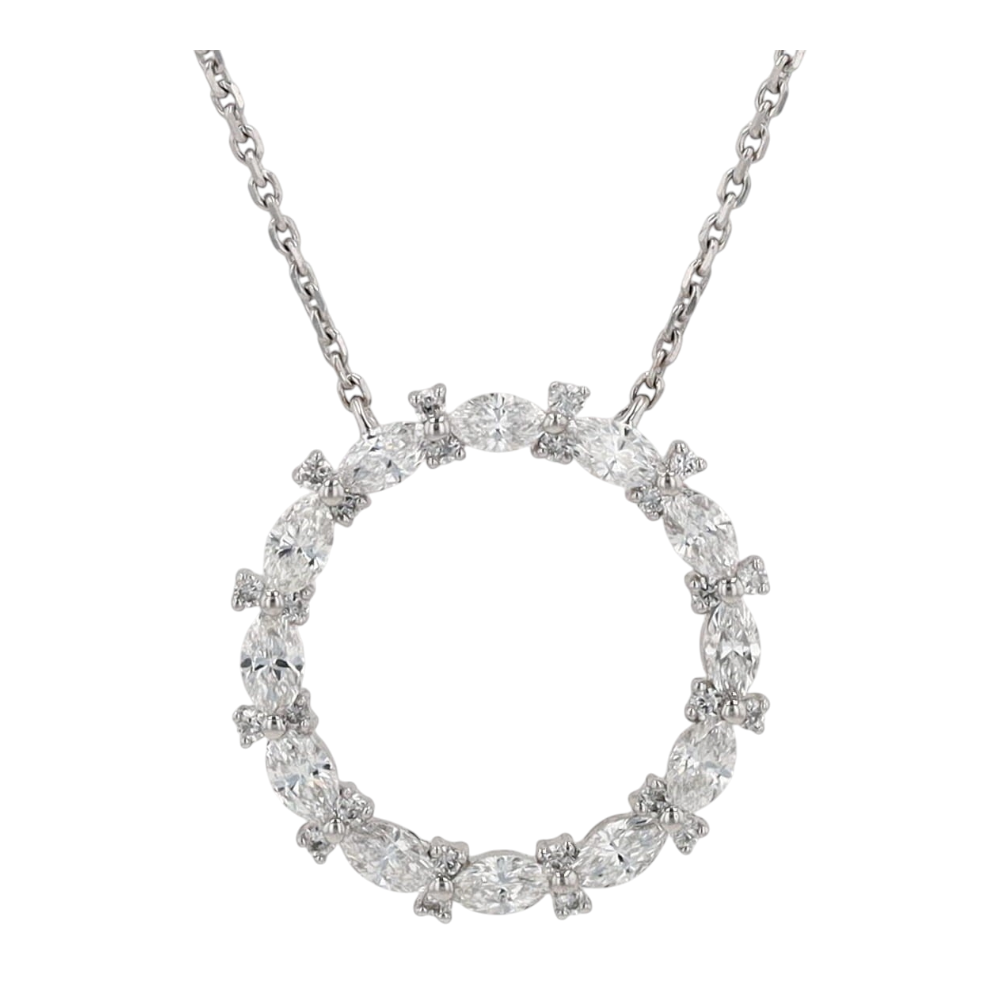 1/3 ctw 18K White Gold Diamond Pendant Necklace