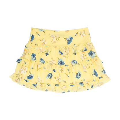 Yellow Floral Mini Skirt