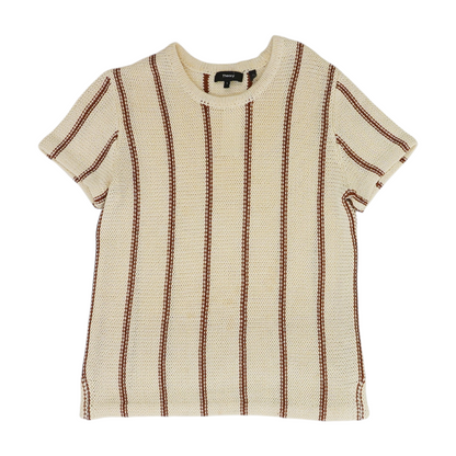 Beige Striped Pullover Sweater