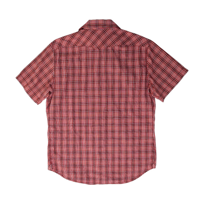 Red Plaid Short Sleeve Button Down