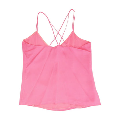 Neon Pink Solid Sleeveless Blouse