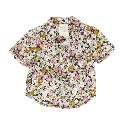 Multi Floral Short Sleeve Button Down