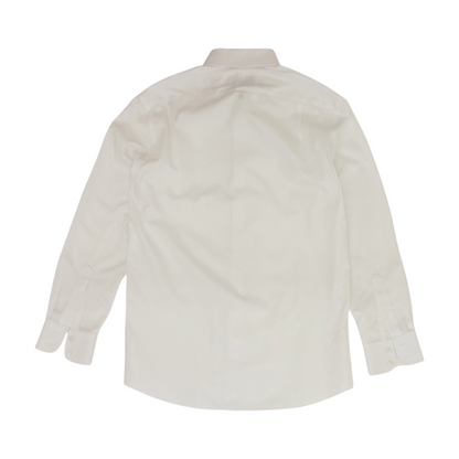 White Solid Long Sleeve Button Down