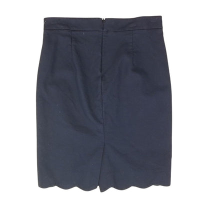 Navy Solid Midi Skirt