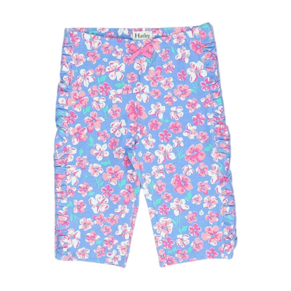 Blue Floral Knit Shorts
