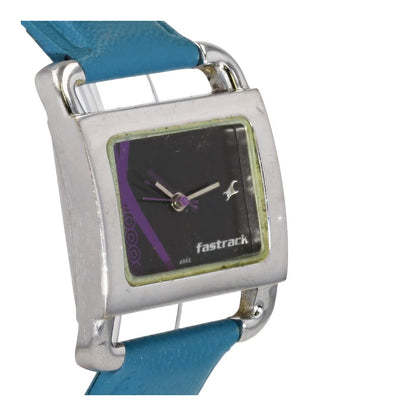 Women's Titan Teal Leather Strap Stainless Steel Watch