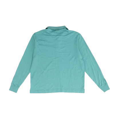 Green Solid Long Sleeve Polo