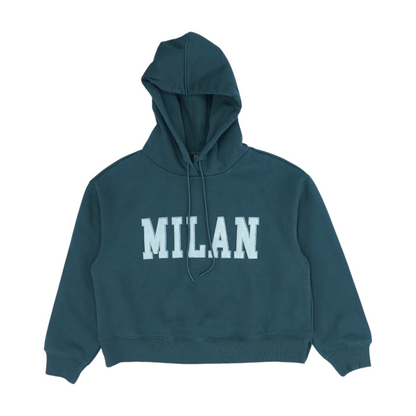 Green Solid Hoodie Pullover