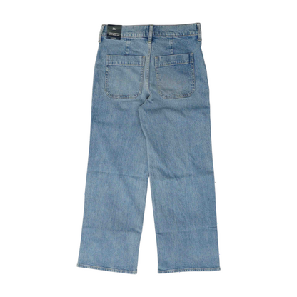 Blue Petite Wide Leg Jeans