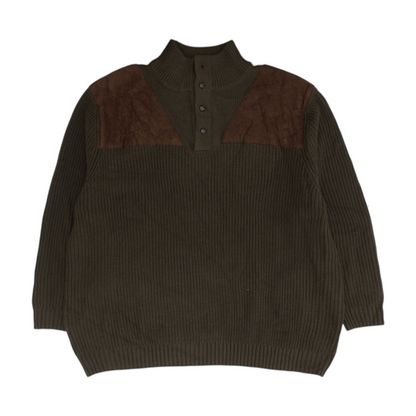 Brown Solid Pullover Sweater