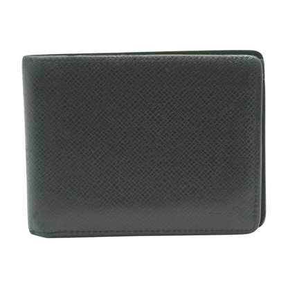 Black Taiga Leather Slender Wallet with ID Slot