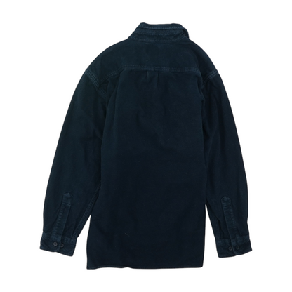 Navy Solid Flannel Button Down