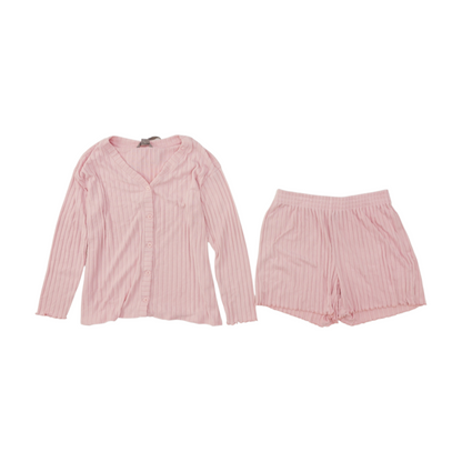 Pink Solid Pajama Set