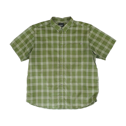Green Plaid Short Sleeve Button Down