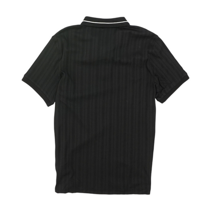 Black Solid Short Sleeve Polo