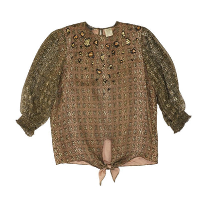 Brown Animal Print Button Down