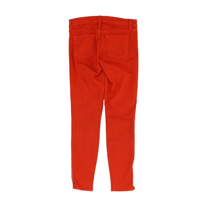Red Solid Skinny Leg Jeans